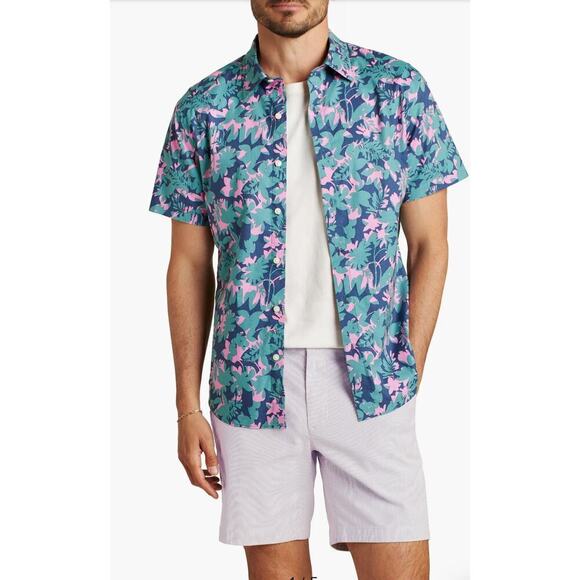 Bonobos Riviera Slim Fit Bonavista Leaves Floral Short Sleeve Button-Up Shirt XL - Picture 1 of 10
